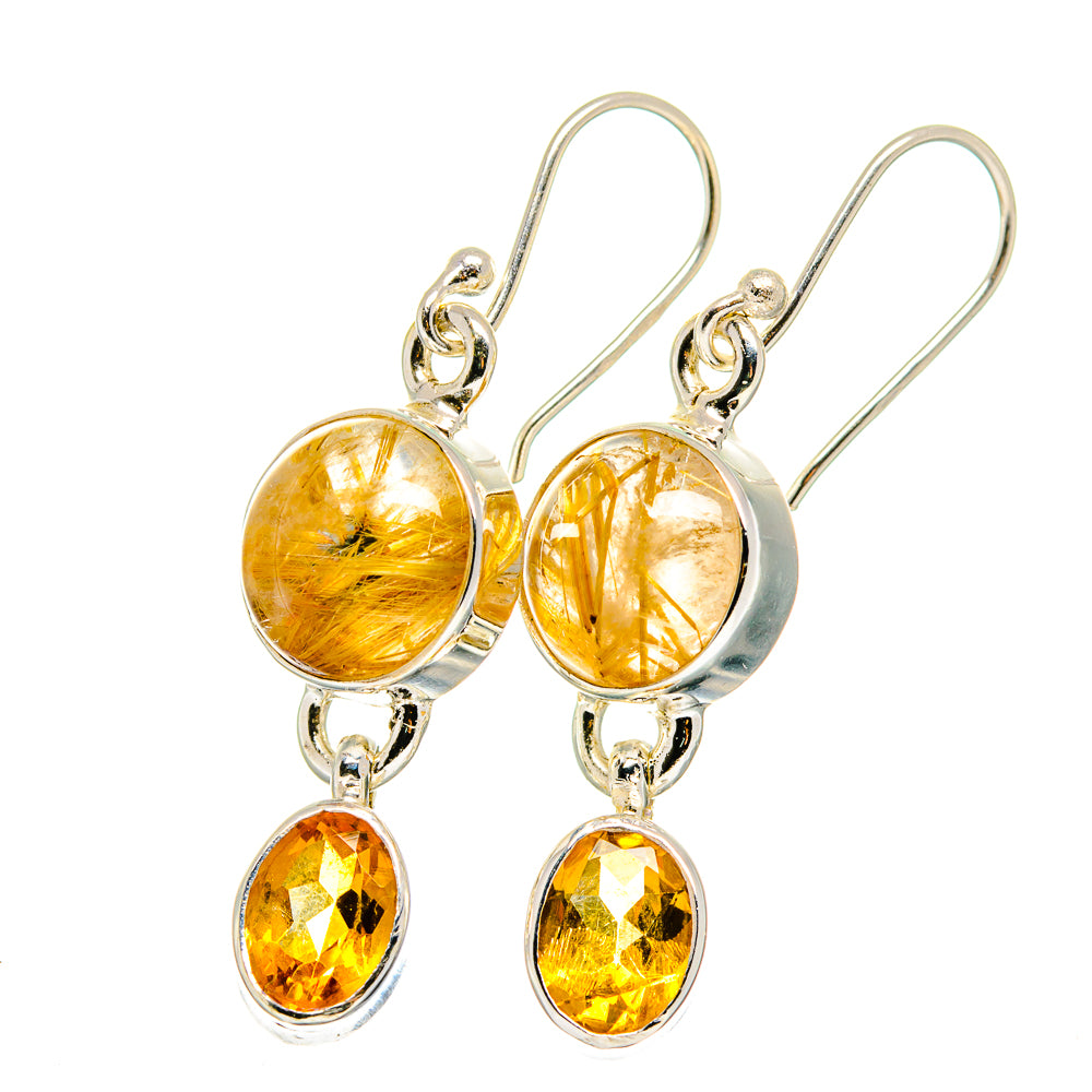 Rutilated Quartz Earrings handcrafted by Ana Silver Co - EARR422371