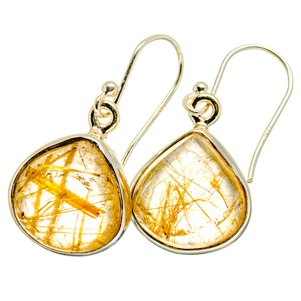 Rutilated Quartz Earrings handcrafted by Ana Silver Co - EARR422372