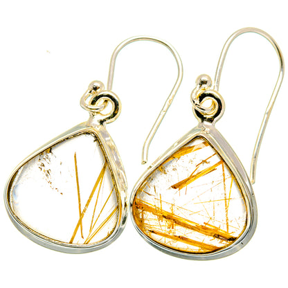 Rutilated Quartz Earrings handcrafted by Ana Silver Co - EARR422375