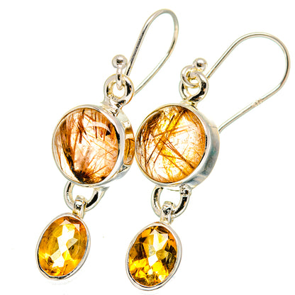 Rutilated Quartz Earrings handcrafted by Ana Silver Co - EARR422378