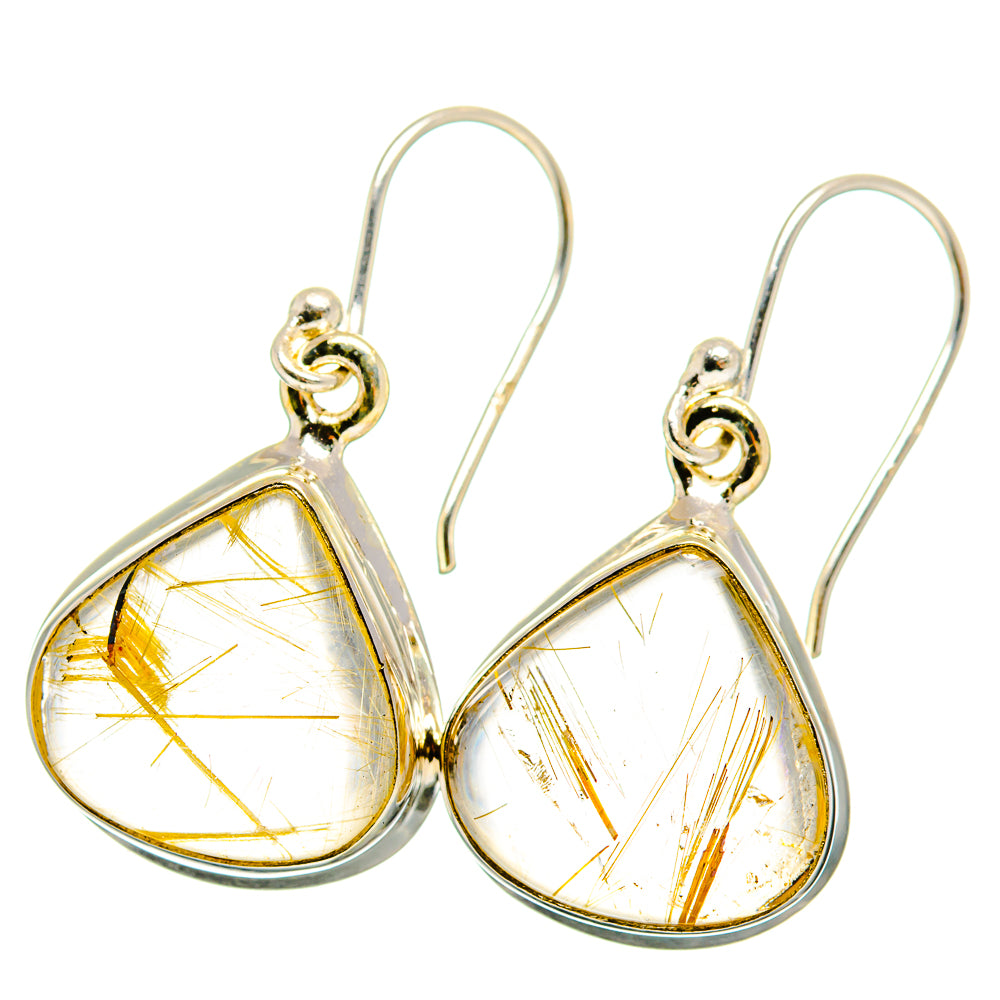 Rutilated Quartz Earrings handcrafted by Ana Silver Co - EARR422388