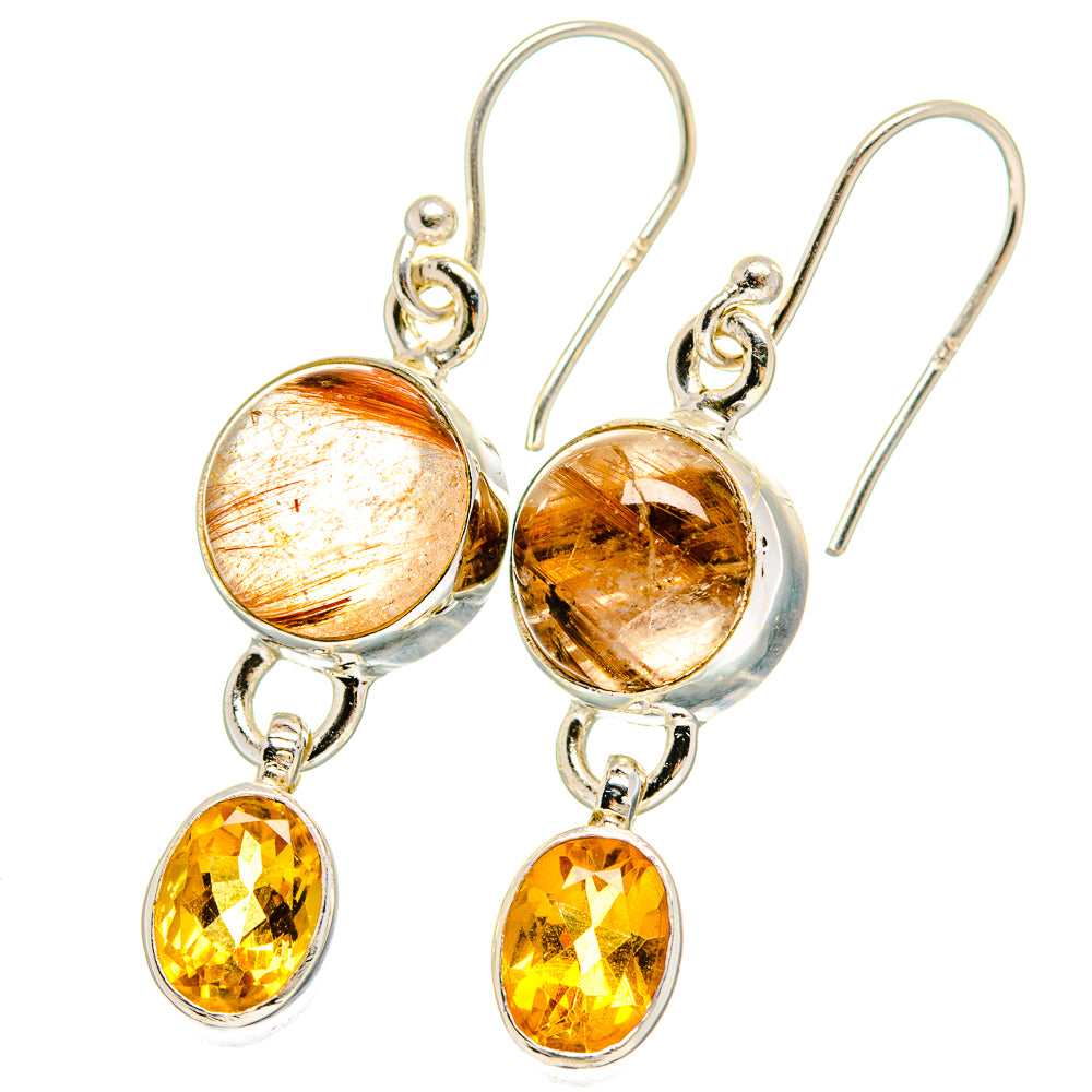Rutilated Quartz Earrings handcrafted by Ana Silver Co - EARR422393