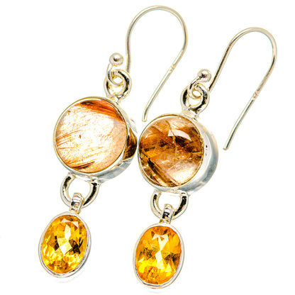 Rutilated Quartz Earrings handcrafted by Ana Silver Co - EARR422393