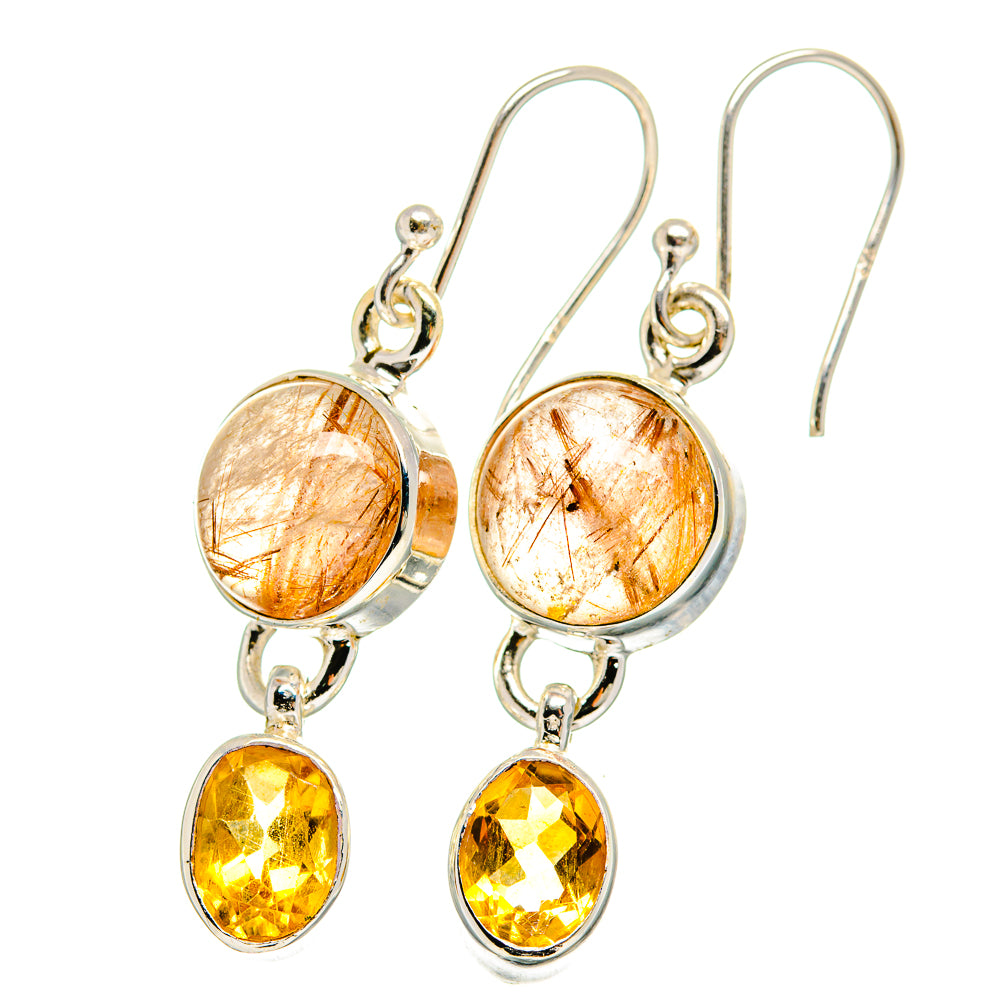 Rutilated Quartz Earrings handcrafted by Ana Silver Co - EARR422397