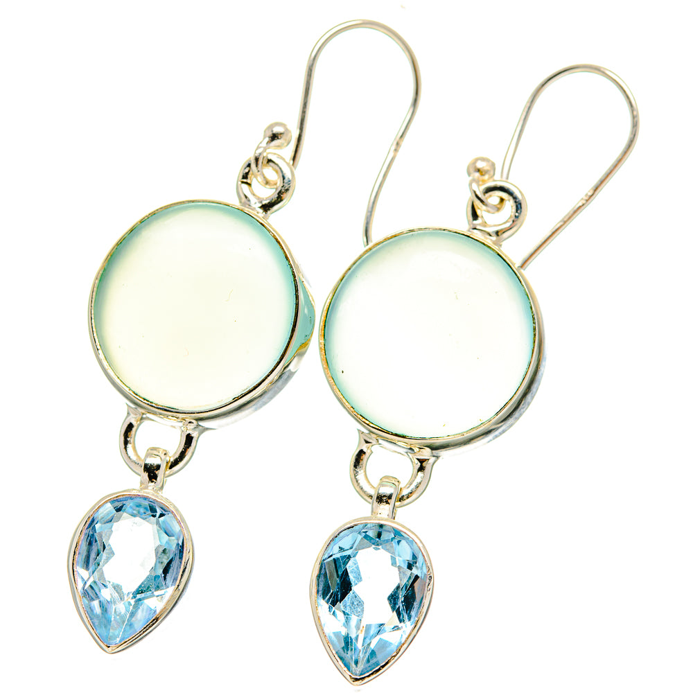 Aqua Chalcedony Earrings handcrafted by Ana Silver Co - EARR422405
