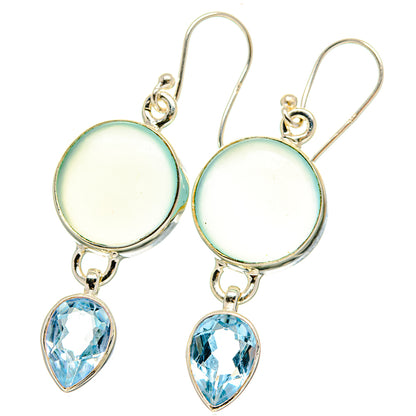 Aqua Chalcedony Earrings handcrafted by Ana Silver Co - EARR422405