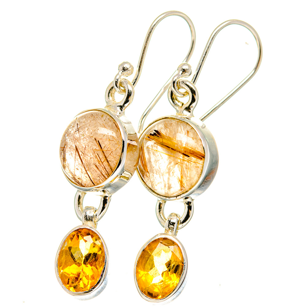 Rutilated Quartz Earrings handcrafted by Ana Silver Co - EARR422415