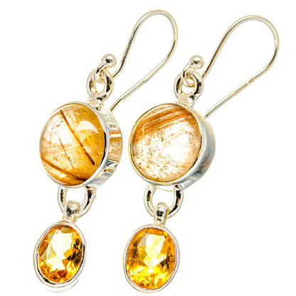 Rutilated Quartz Earrings handcrafted by Ana Silver Co - EARR422416