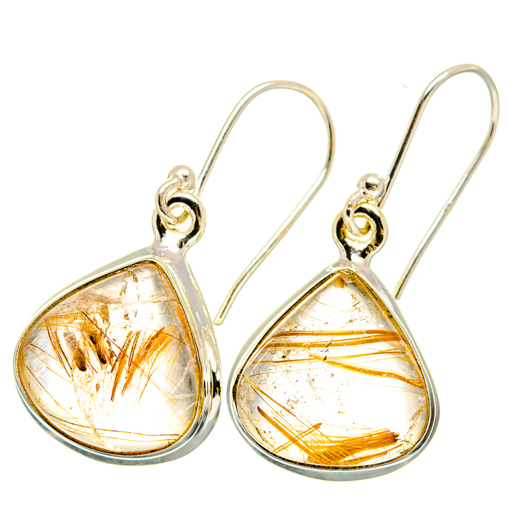Rutilated Quartz Earrings handcrafted by Ana Silver Co - EARR422417