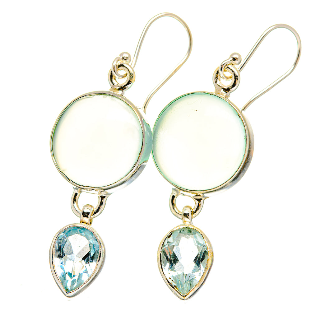 Aqua Chalcedony Earrings handcrafted by Ana Silver Co - EARR422418