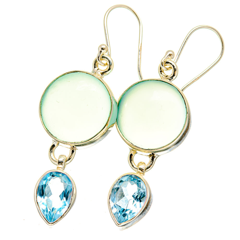 Aqua Chalcedony Earrings handcrafted by Ana Silver Co - EARR422421