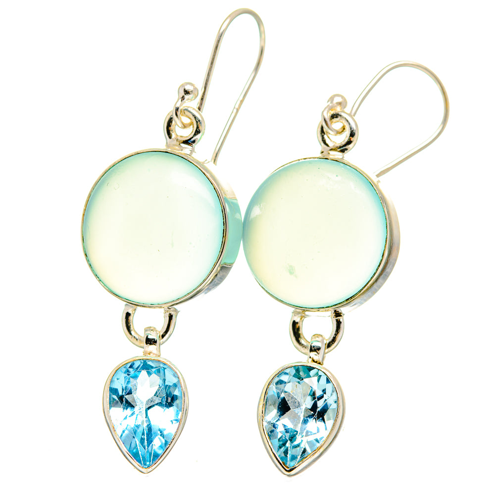 Aqua Chalcedony Earrings handcrafted by Ana Silver Co - EARR422424