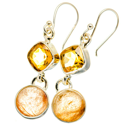Rutilated Quartz Earrings handcrafted by Ana Silver Co - EARR422436