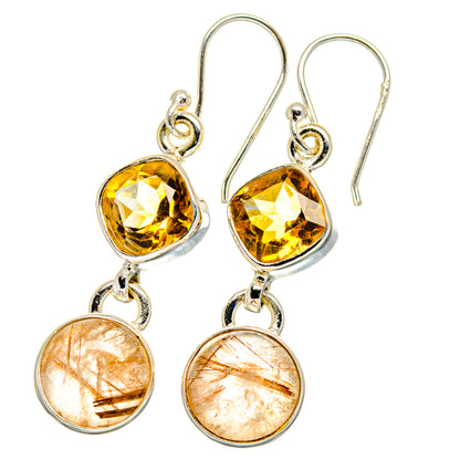 Rutilated Quartz Earrings handcrafted by Ana Silver Co - EARR422450