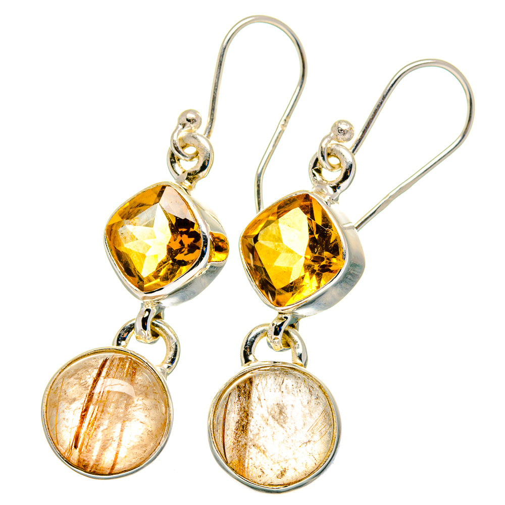 Rutilated Quartz Earrings handcrafted by Ana Silver Co - EARR422452