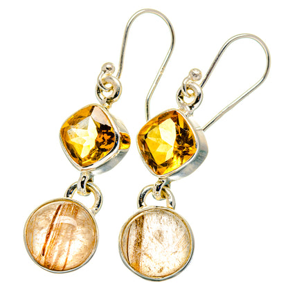 Rutilated Quartz Earrings handcrafted by Ana Silver Co - EARR422452