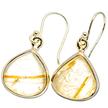 Rutilated Quartz Earrings handcrafted by Ana Silver Co - EARR422461