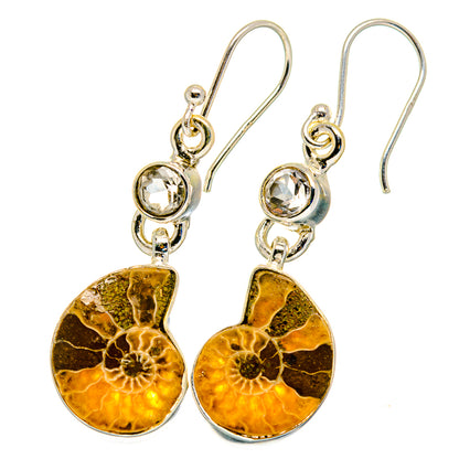 Ammonite Fossil Earrings handcrafted by Ana Silver Co - EARR422464
