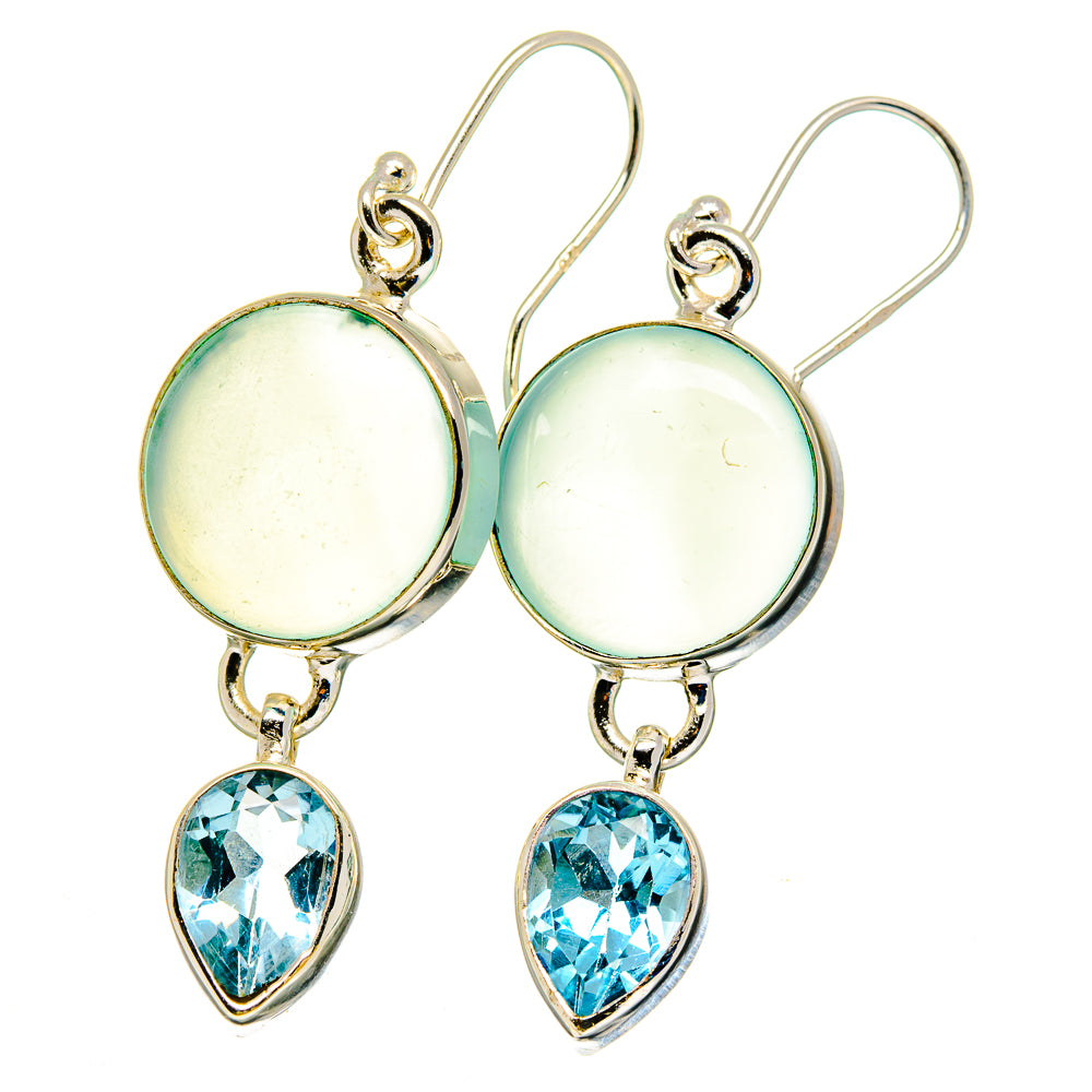 Aqua Chalcedony Earrings handcrafted by Ana Silver Co - EARR422465