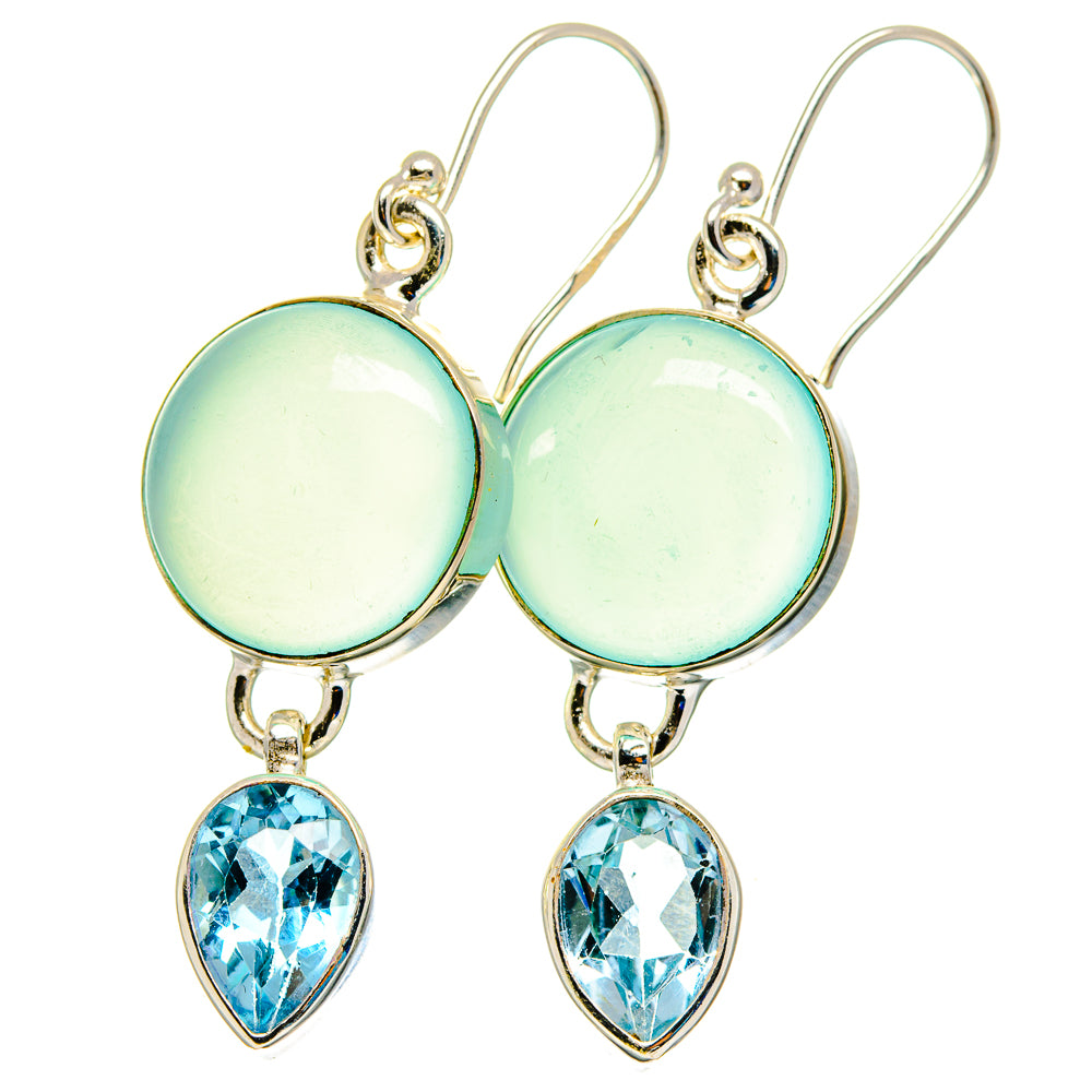 Aqua Chalcedony Earrings handcrafted by Ana Silver Co - EARR422467
