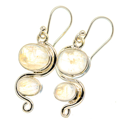 Rainbow Moonstone Earrings handcrafted by Ana Silver Co - EARR422469
