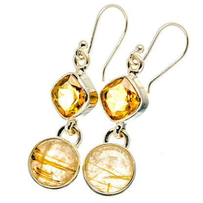 Rutilated Quartz Earrings handcrafted by Ana Silver Co - EARR422475