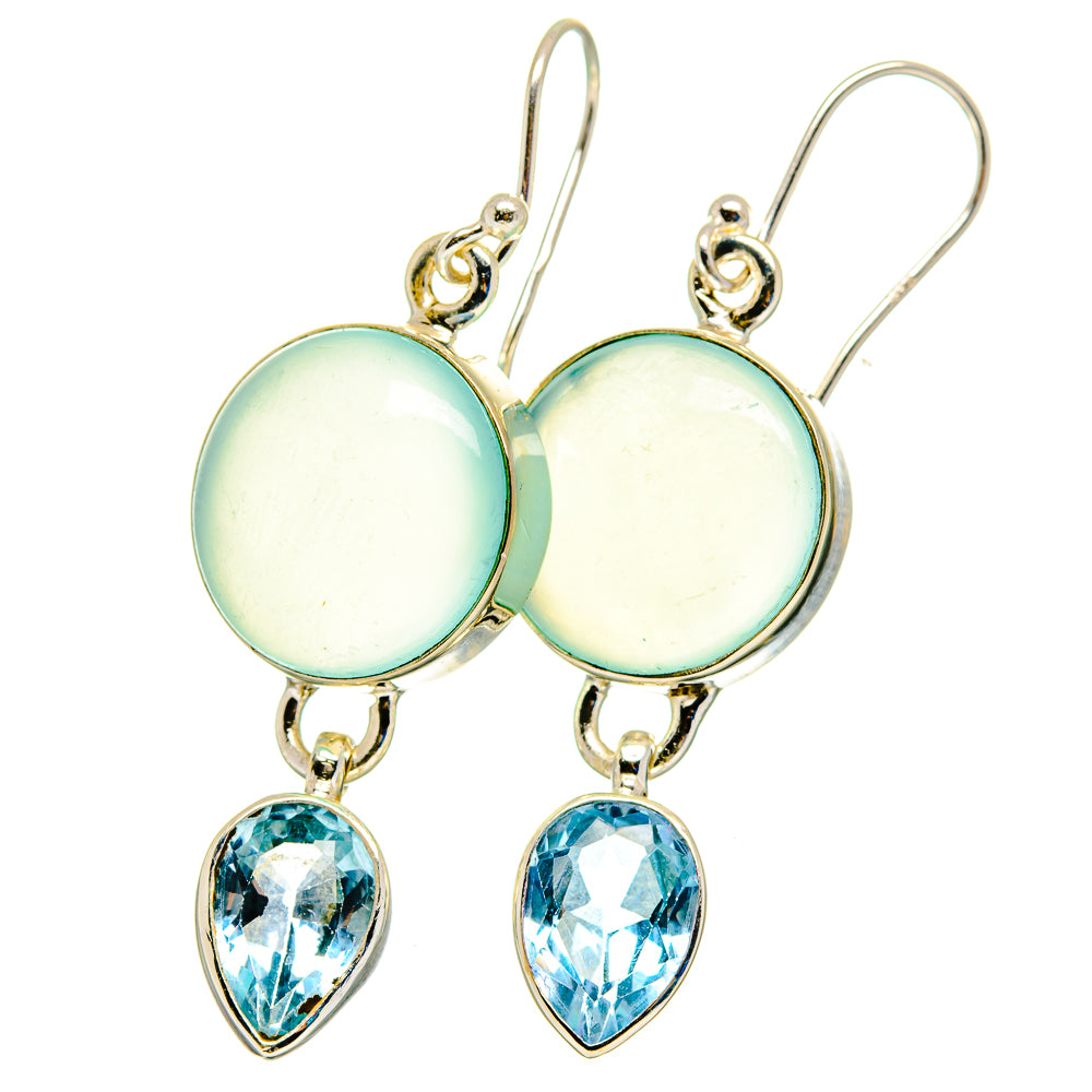 Aqua Chalcedony Earrings handcrafted by Ana Silver Co - EARR422480