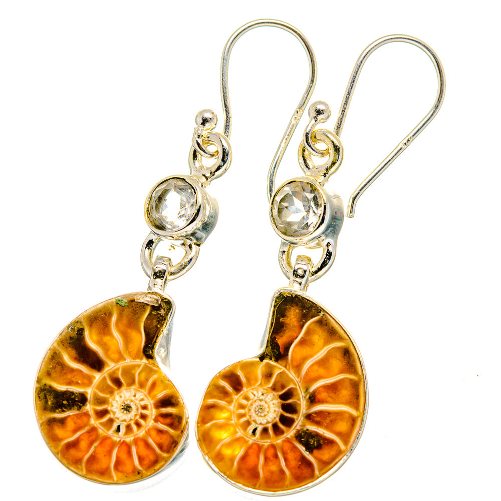 Ammonite Fossil Earrings handcrafted by Ana Silver Co - EARR422485