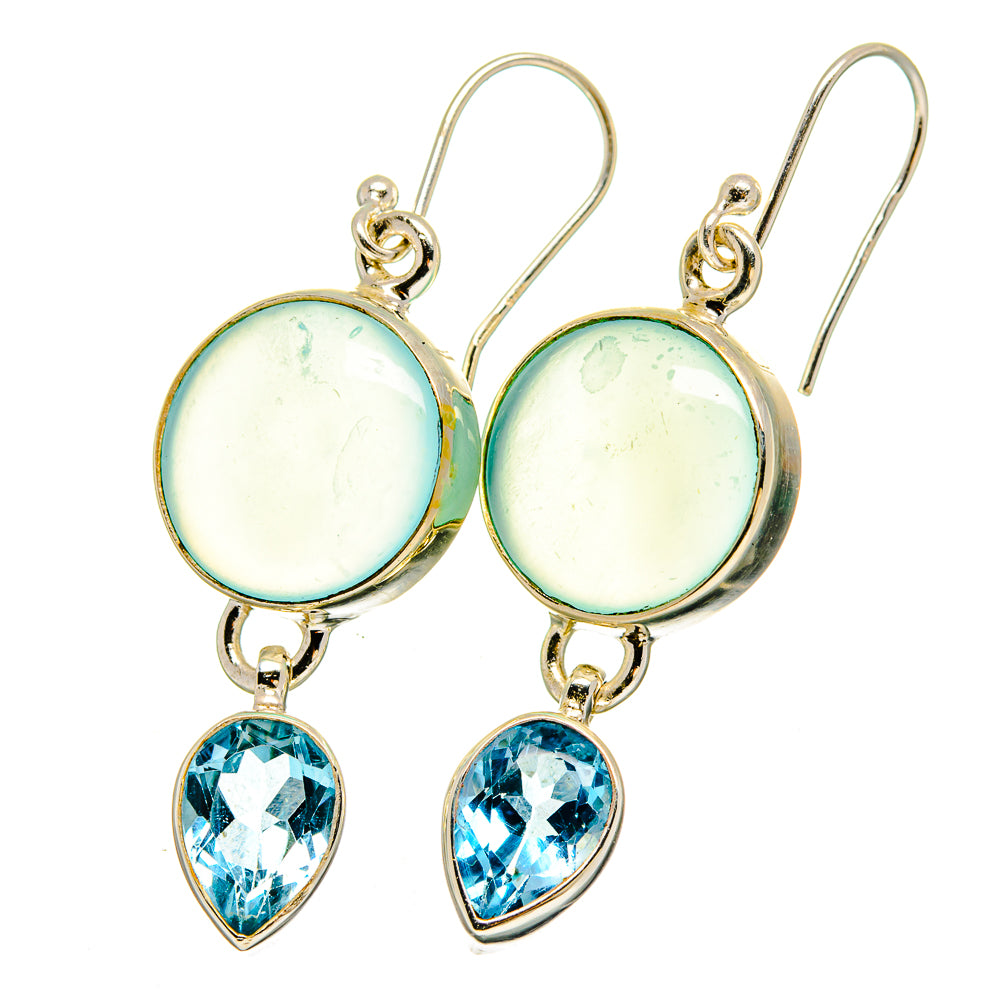 Aqua Chalcedony Earrings handcrafted by Ana Silver Co - EARR422494