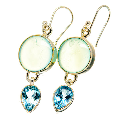 Aqua Chalcedony Earrings handcrafted by Ana Silver Co - EARR422494