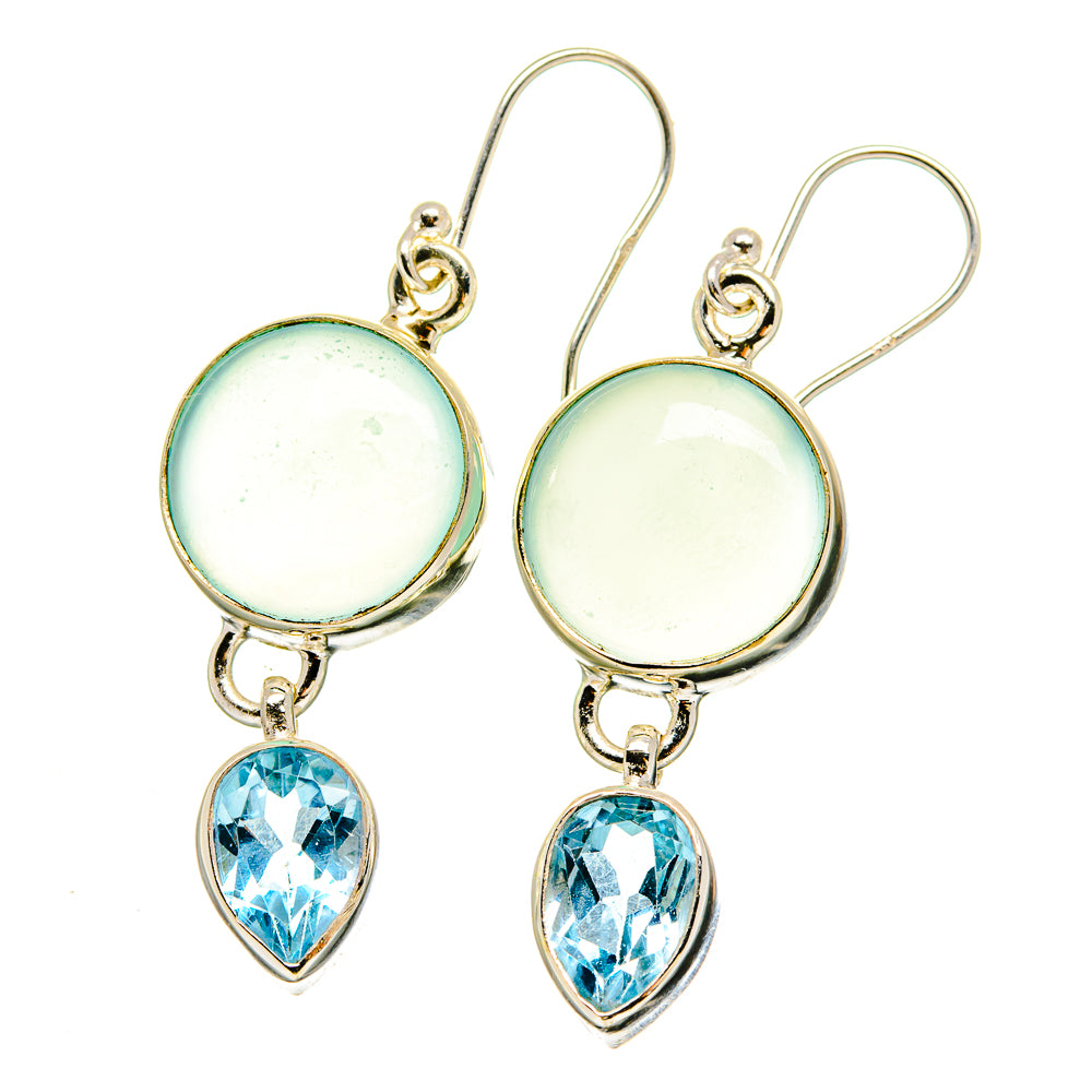 Aqua Chalcedony Earrings handcrafted by Ana Silver Co - EARR422506