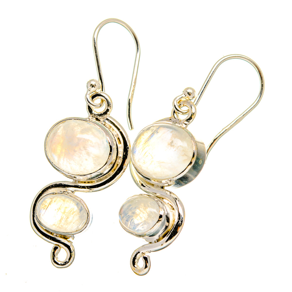 Rainbow Moonstone Earrings handcrafted by Ana Silver Co - EARR422507