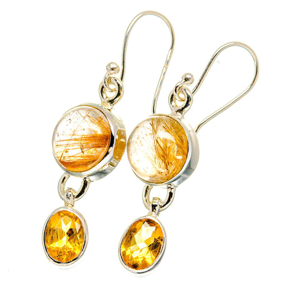 Rutilated Quartz Earrings handcrafted by Ana Silver Co - EARR422508
