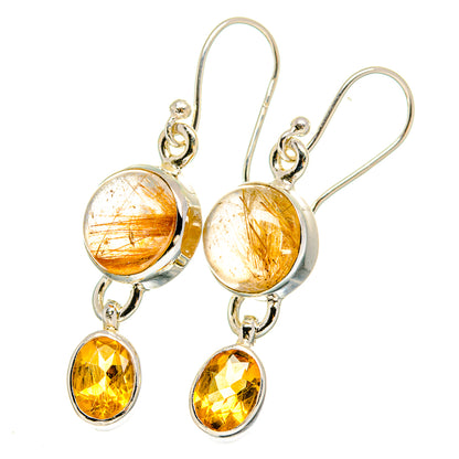 Rutilated Quartz Earrings handcrafted by Ana Silver Co - EARR422508