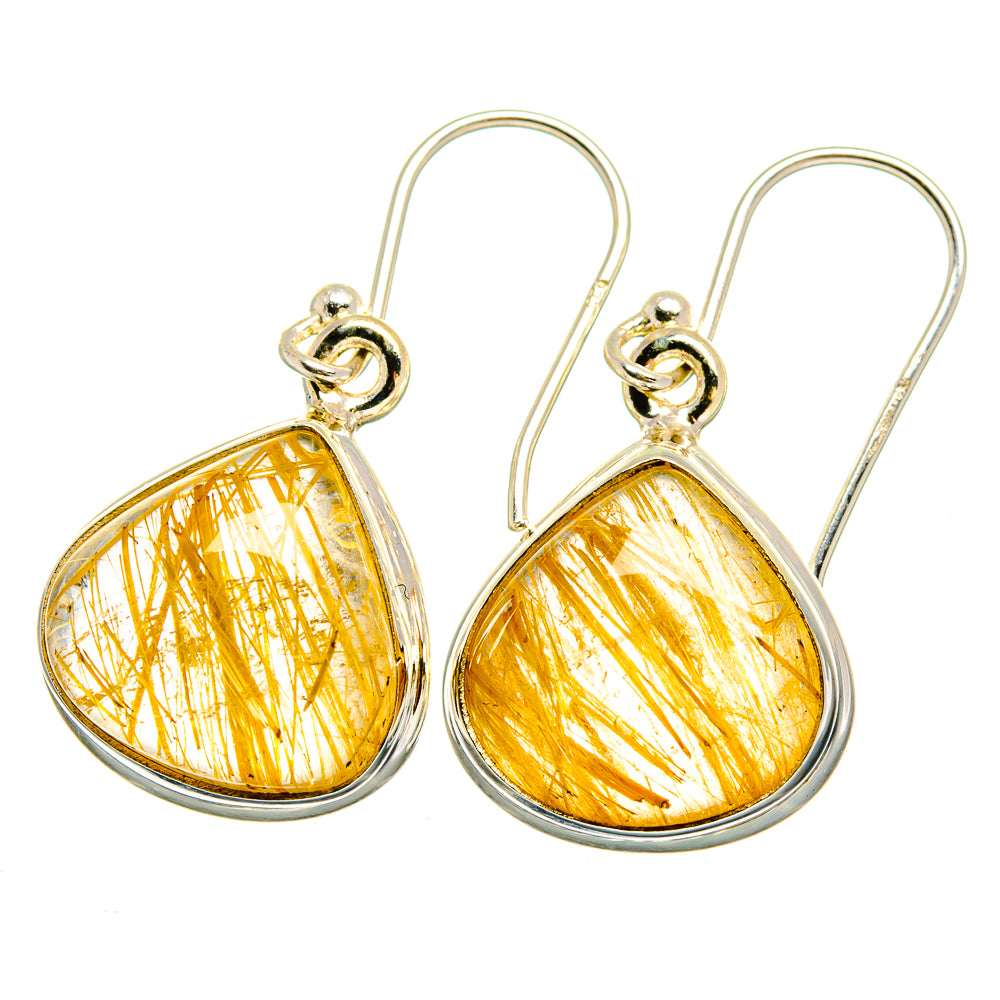 Rutilated Quartz Earrings handcrafted by Ana Silver Co - EARR422509