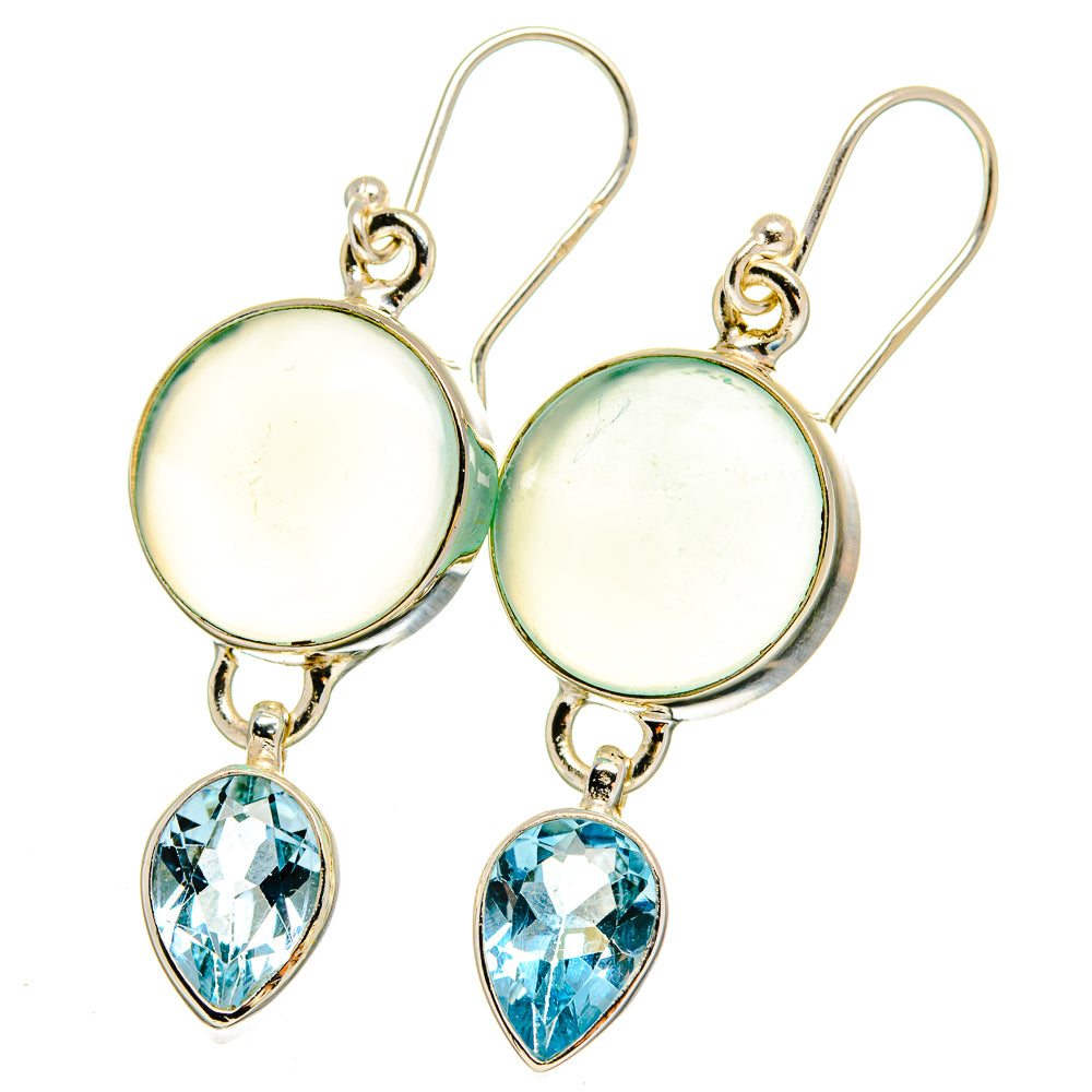 Aqua Chalcedony Earrings handcrafted by Ana Silver Co - EARR422510