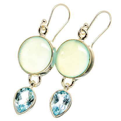 Aqua Chalcedony Earrings handcrafted by Ana Silver Co - EARR422512