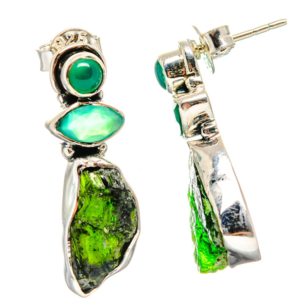 Chrome Diopside Earrings handcrafted by Ana Silver Co - EARR422518