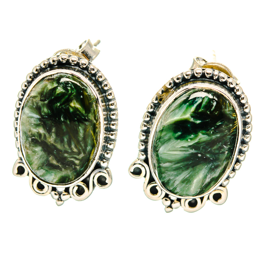 Seraphinite Earrings handcrafted by Ana Silver Co - EARR422532