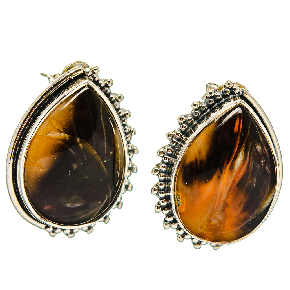 Peanut Wood Jasper Earrings handcrafted by Ana Silver Co - EARR422533