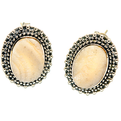 White Druzy Earrings handcrafted by Ana Silver Co - EARR422542