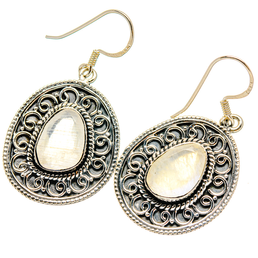 Rainbow Moonstone Earrings handcrafted by Ana Silver Co - EARR422549