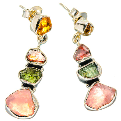 Rose Quartz Earrings handcrafted by Ana Silver Co - EARR422555