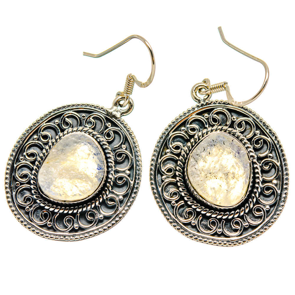 Rainbow Moonstone Earrings handcrafted by Ana Silver Co - EARR422556
