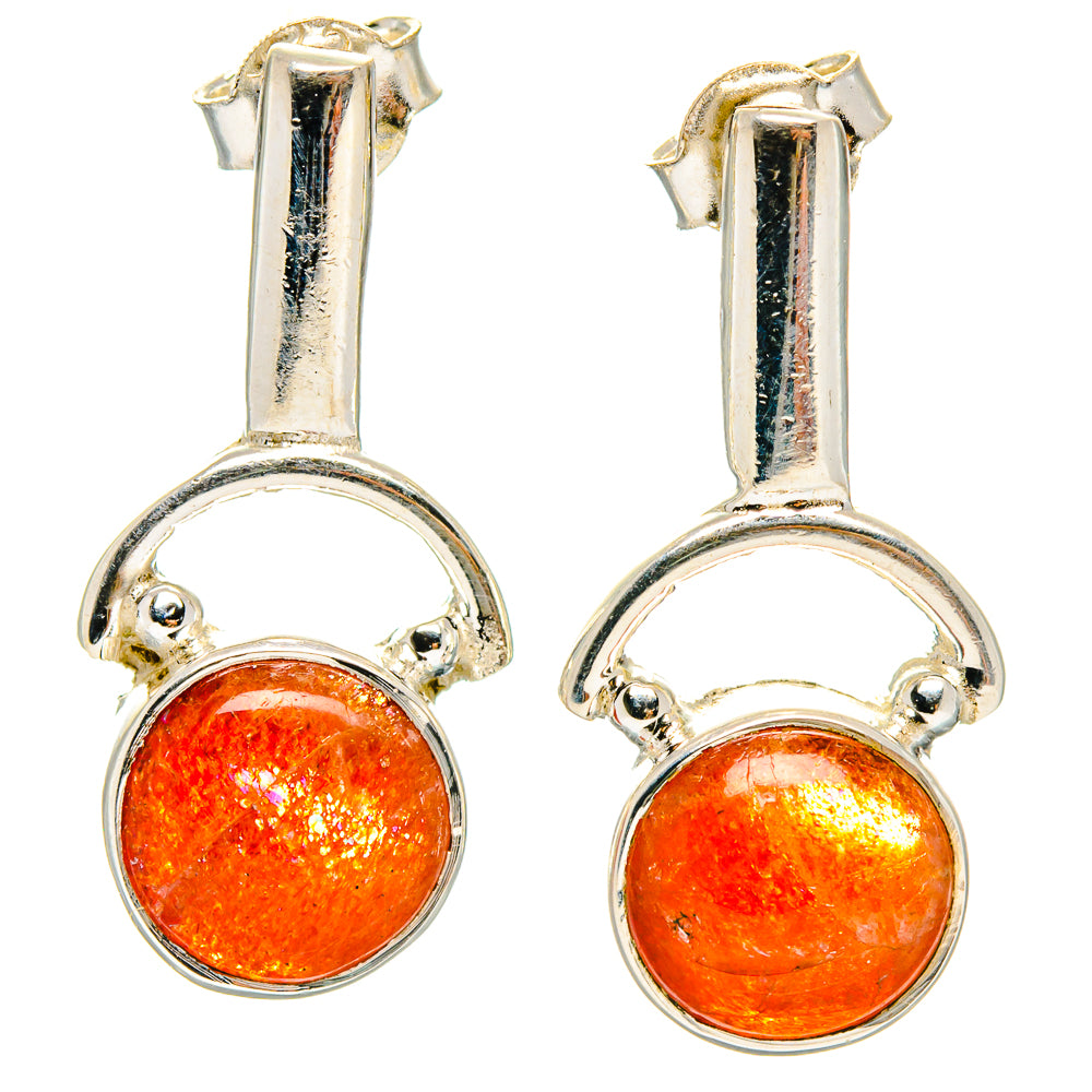 Sunstone Earrings handcrafted by Ana Silver Co - EARR422560