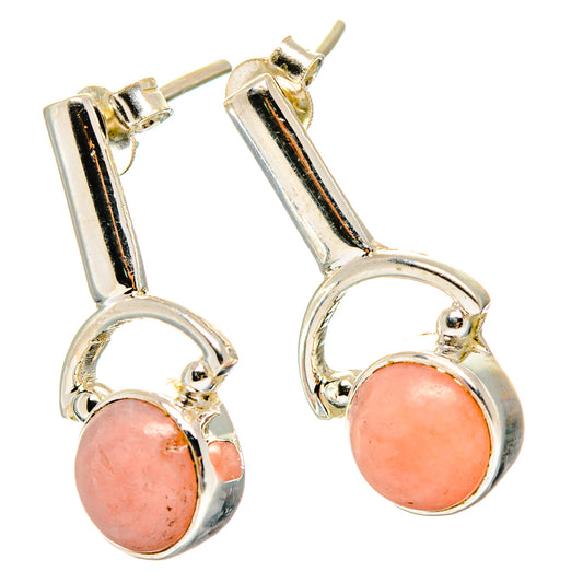 Pink Opal Earrings handcrafted by Ana Silver Co - EARR422563