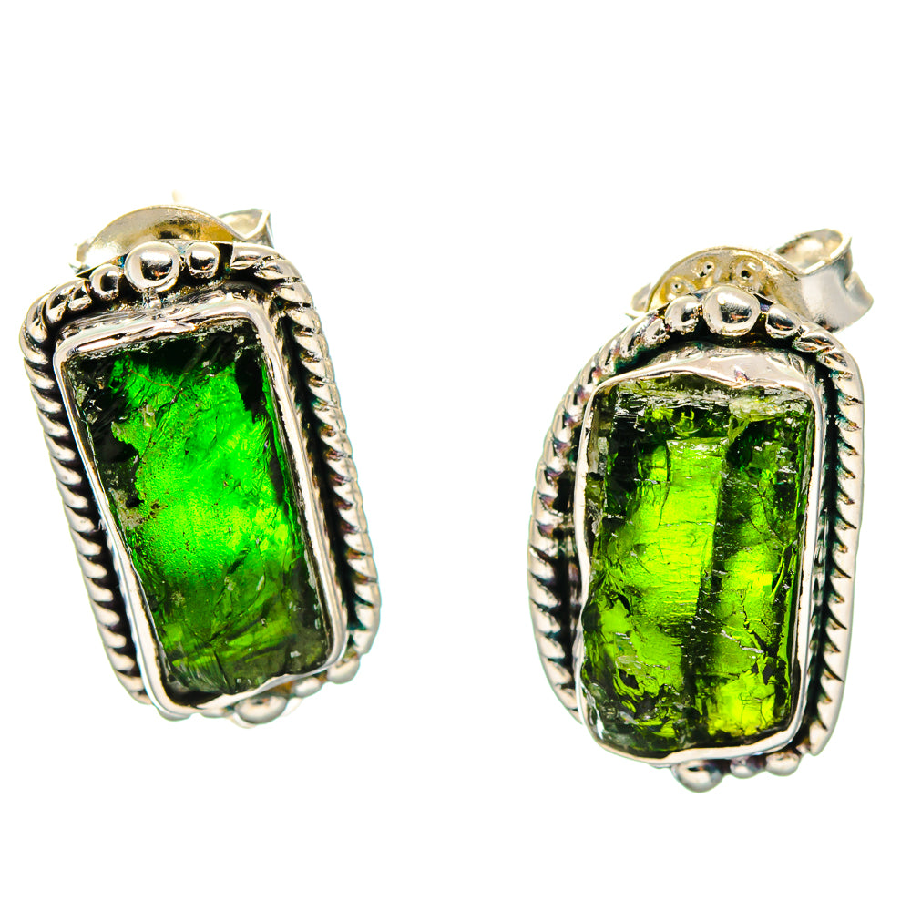 Chrome Diopside Earrings handcrafted by Ana Silver Co - EARR422570