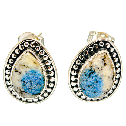 K2 Blue Azurite Earrings handcrafted by Ana Silver Co - EARR422573
