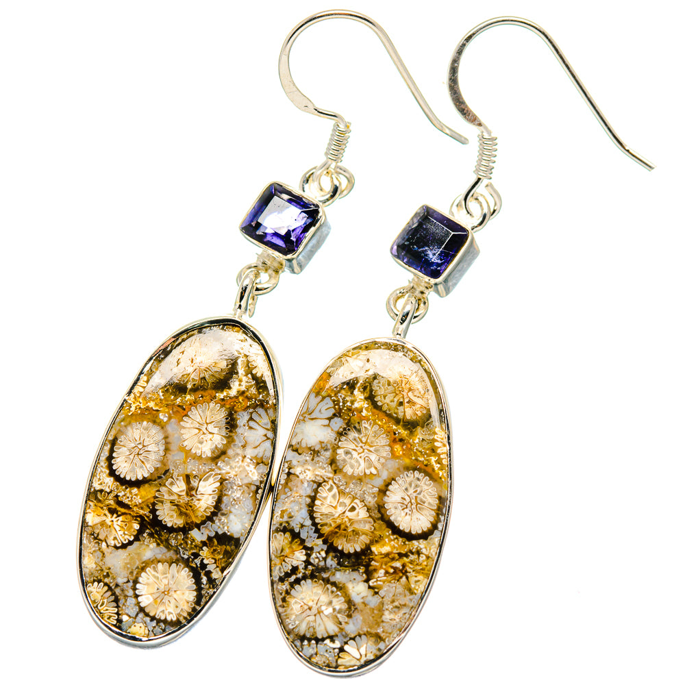 Fossil Coral Earrings handcrafted by Ana Silver Co - EARR422595