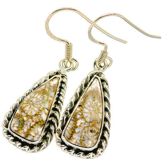 Fossil Coral Earrings handcrafted by Ana Silver Co - EARR422596